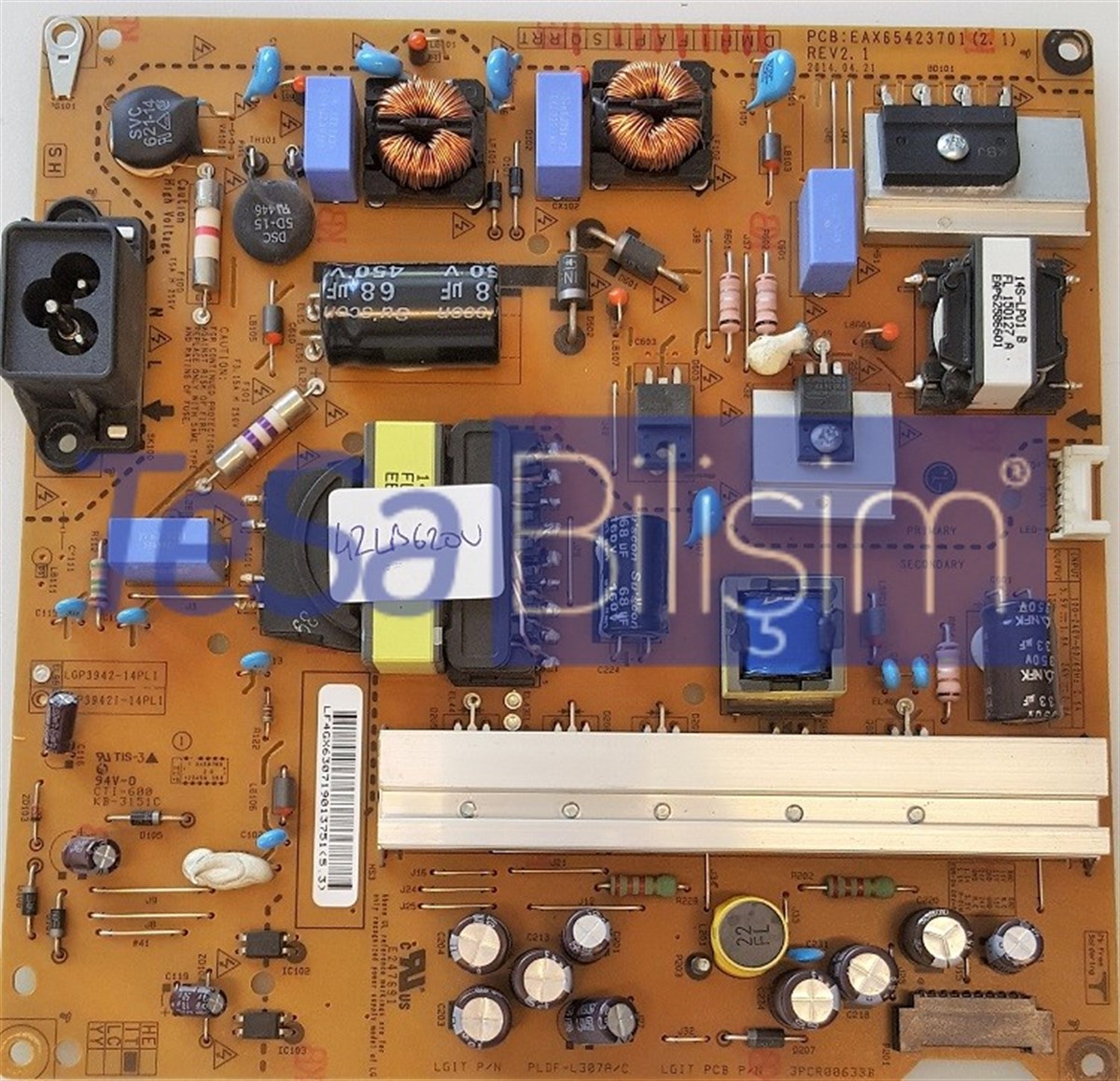 EAX65423701 (2.1), LGP3942-14PL1, LG 42LB620V BESLEME KARTI