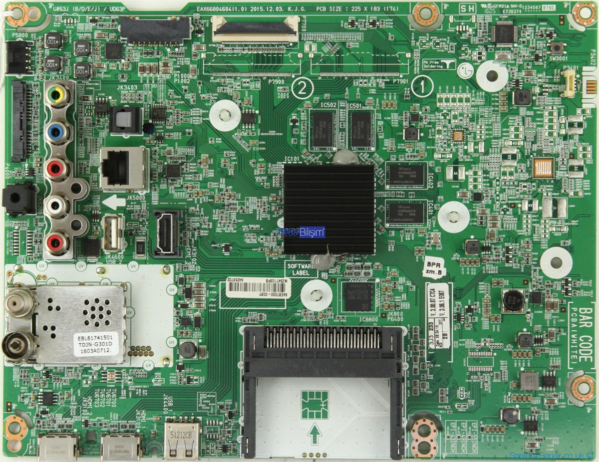 EAX66804604(1.0), EBL61741501, EBT64253702, LG 60UH650V, ANAKART, MAINBOARD