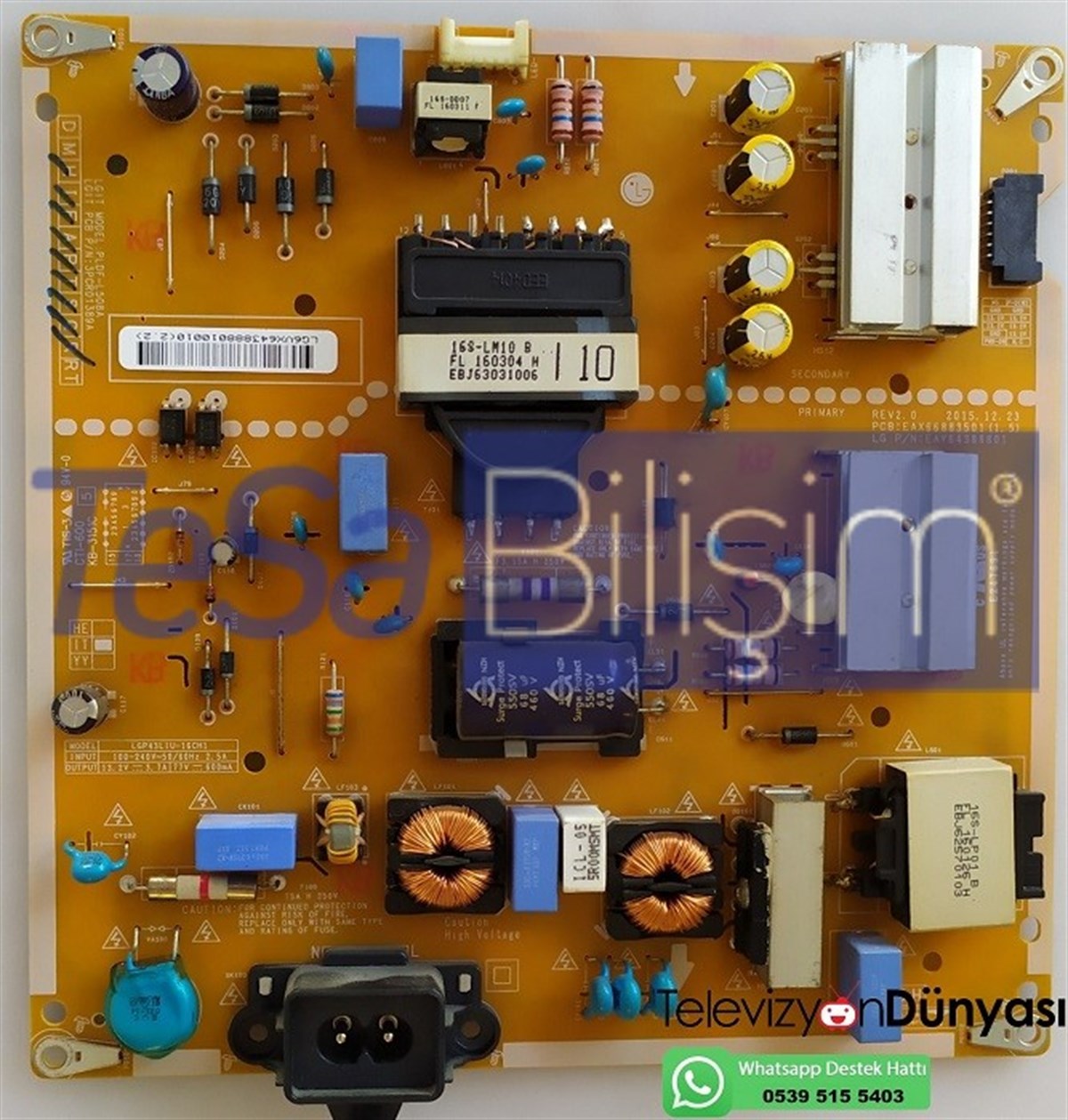 EAX66883501 (1.5), EAY64388801, LGP43LIU-16CH1, LG 43UH610V BESLEME KARTI