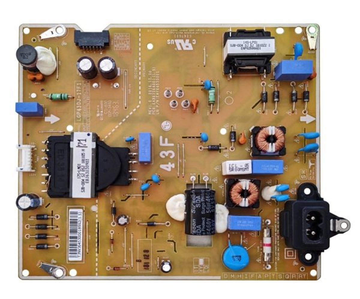LG 43LJ594V-ZA BESLEME KARTI, LGP43DJ-17F1,  EAX67264001 (1.5), EAY64530001