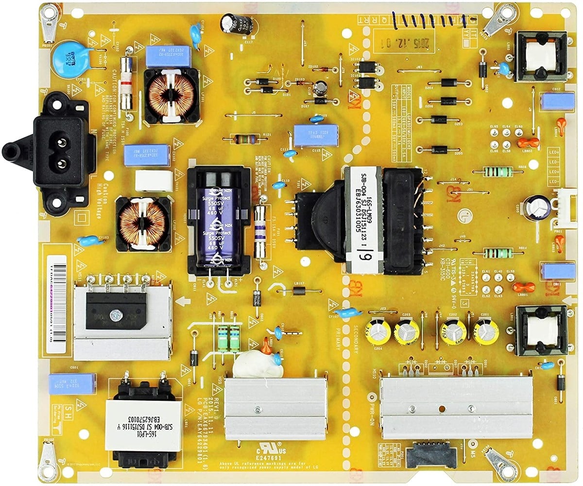 LG 49UH650V-ZB BESLEME KARTI, EAX66793401 (1.6), EAY64229801, LGP49DIMU-16CH2