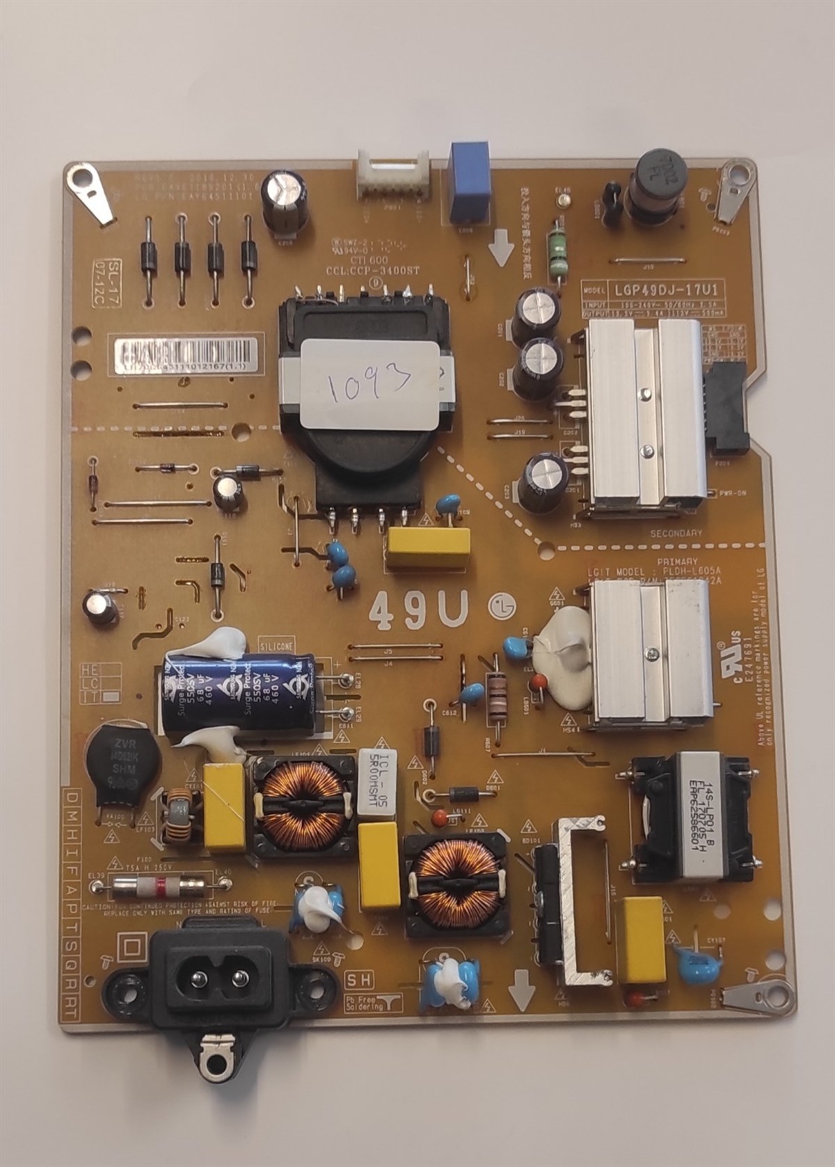 LG 49UJ630V BESLEME KARTI, EAX67189201 (1.6), EAY64511101, LGP49DJ-17U1