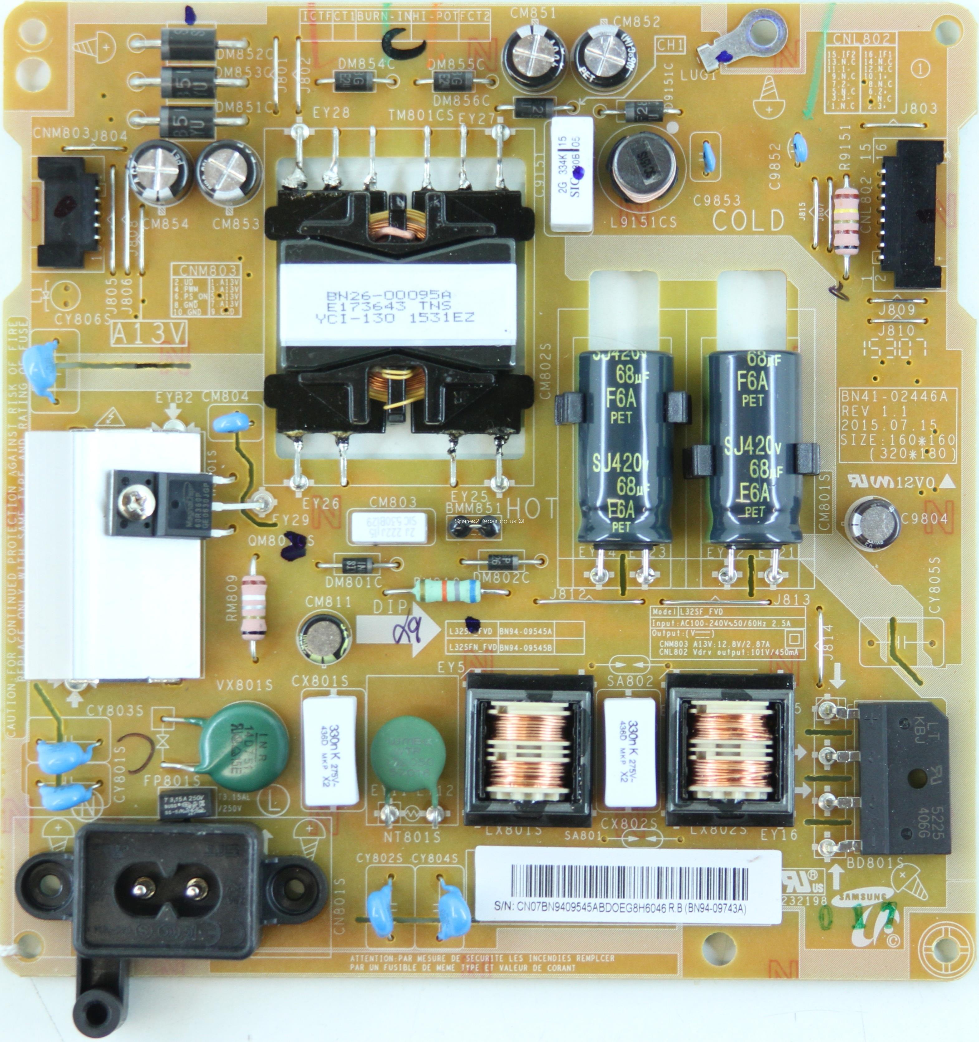 Samsung T32E310MZ Besleme kartı, bn41-02446a, bn94-09545a, l32sf_fvdSamsung T32E310MZ Besleme kartı, bn41-02446a, bn94-09545a, l32sf_fvd