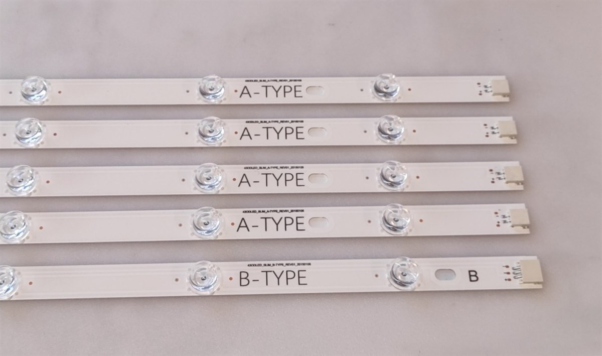 TELEFUNKEN 43TF8060 LED BAR TAKIM, 430DLED_SLIM_A-TYPE_REV01, 430DLED-SLIM-B-TYPE, VES430UNSL-3D-U01   