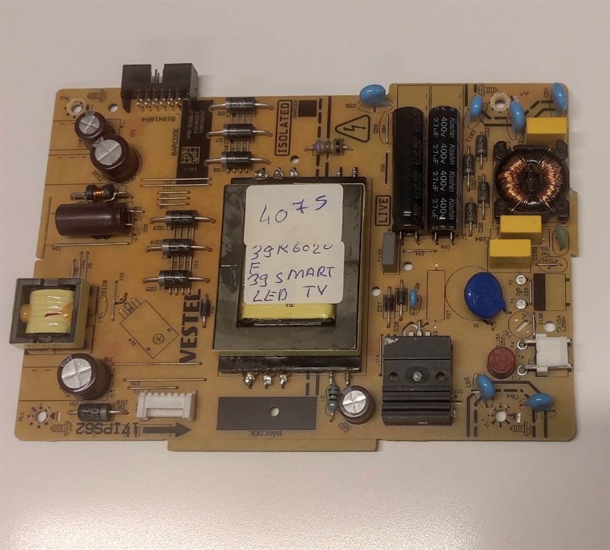 VESTEL 39R6020F BESLEME KARTI, 23506354, VES390UNDA-2D-N12