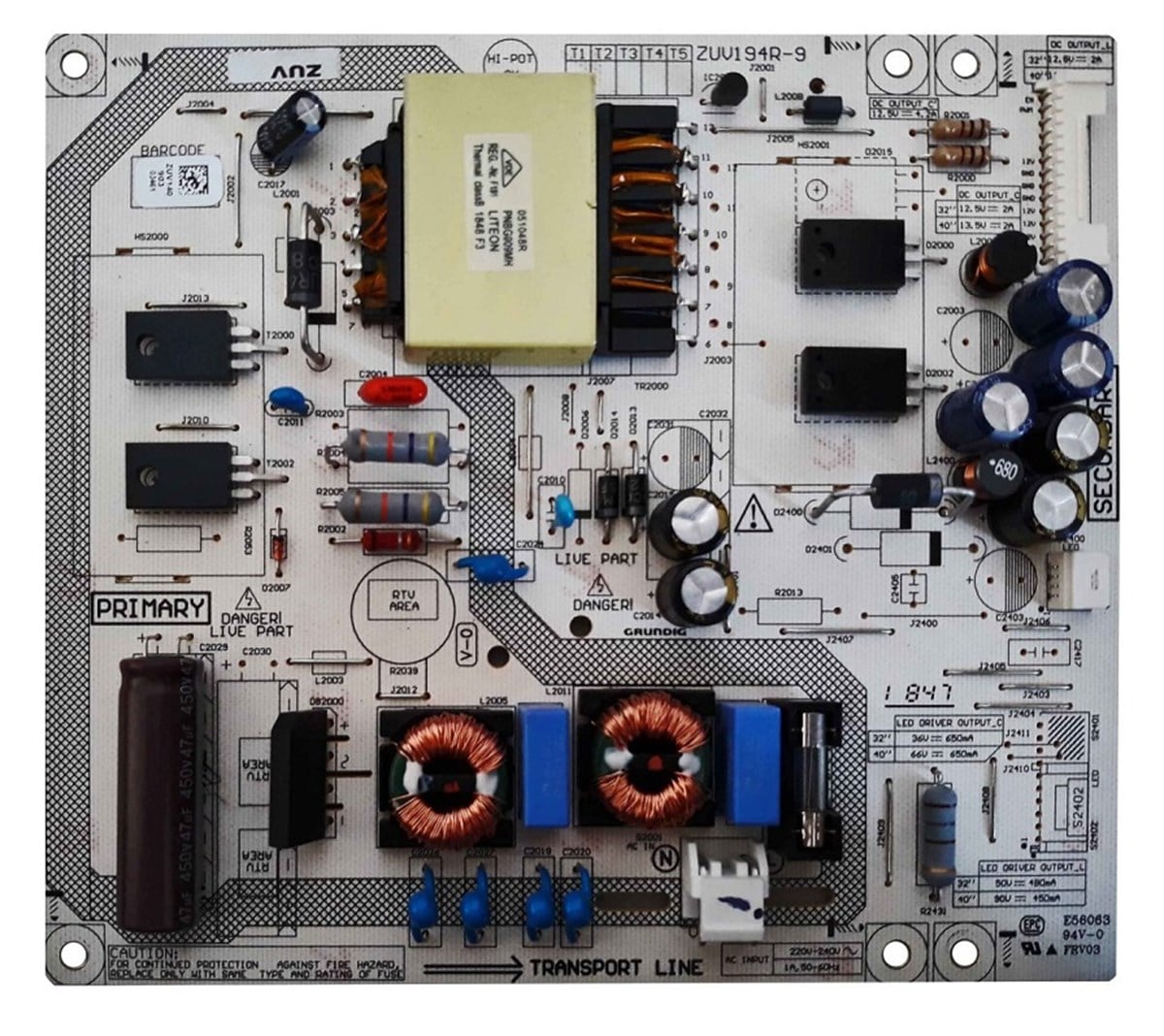 ZUV194R-9, ZUV140, BEKO B32L 6760 5B BESLEME KARTI