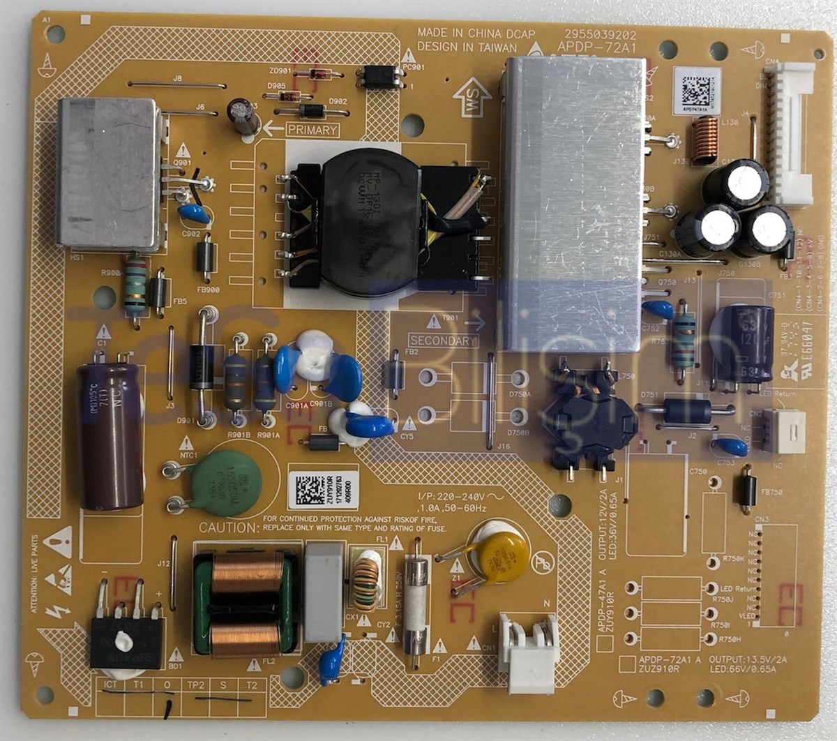 ZUY910R, APDP-72A1, 29550392002, ARÇELİK A32L 6760 5B BESLEME KARTI