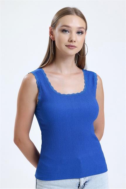 Dantel Detaylı Basic Atlet - Saks