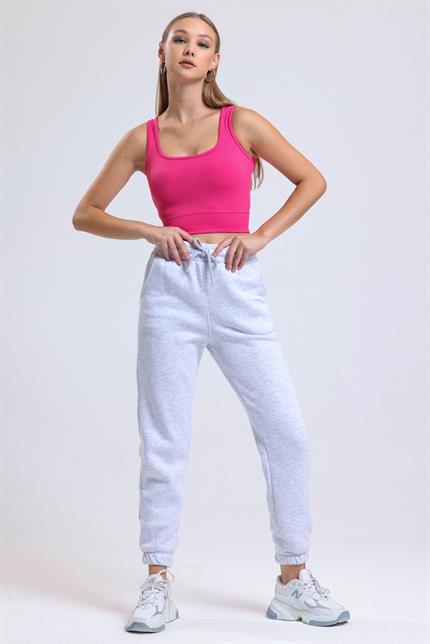 İçi Polarlı Üç İplik Jogger Eşofman - Karmelanj