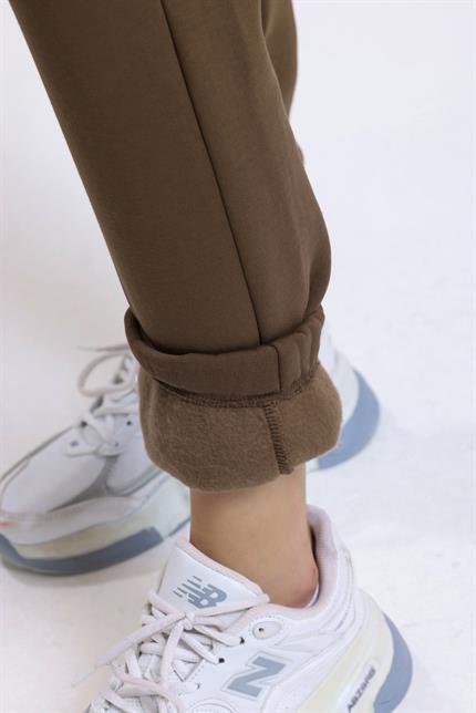 İçi Polarlı Üç İplik Jogger Eşofman - Kahve