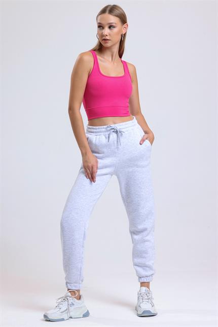 İçi Polarlı Üç İplik Jogger Eşofman - Karmelanj