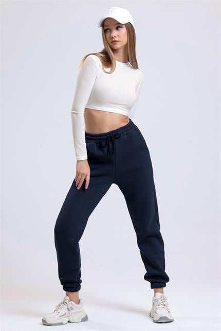 İçi Polarlı Üç İplik Jogger Eşofman - Lacivert