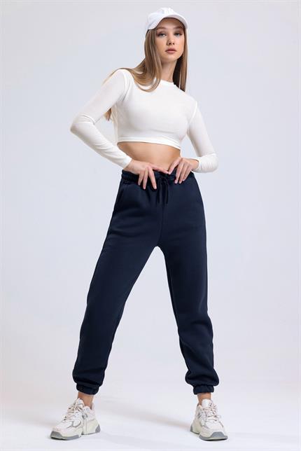 İçi Polarlı Üç İplik Jogger Eşofman - Lacivert
