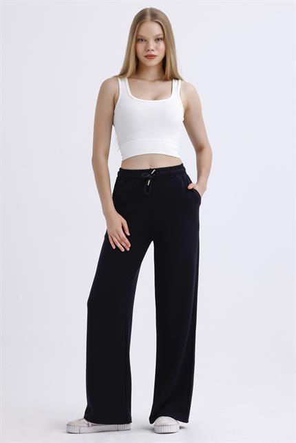 Modal Bel Lastikli Palazzo Oysho Eşofman - Siyah