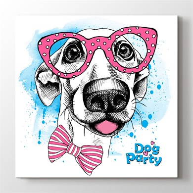 Gözlüklü Köpek / Hayvanlar Alemi Kanvas Tablo