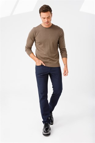 Мужской базовый свитер с круглым вырезом и трикотажем, свитер из норки