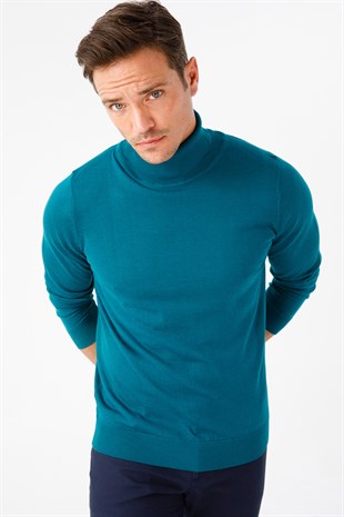 Мужской Базовый свитер с круглым вырезом темно-синий