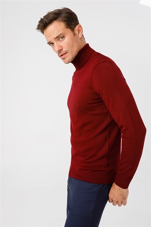 Мужской Базовый свитер с круглым вырезом, цвет сливы