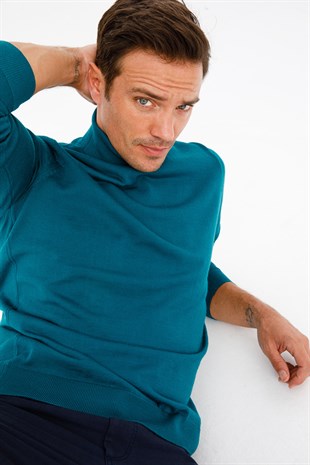 Мужской Базовый свитер с круглым вырезом темно-синий