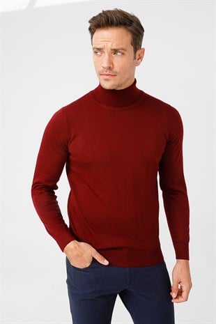 Мужской Базовый свитер с круглым вырезом, цвет сливы