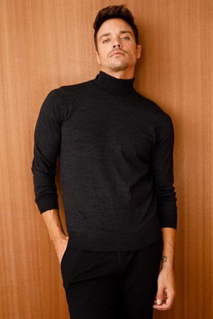 Мужской Базовый свитер с круглым вырезом темно-Пепельно-серый