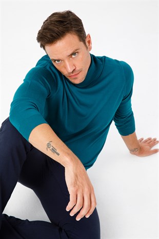 Мужской Базовый свитер с круглым вырезом темно-синий