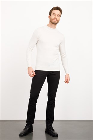 Мужской Базовый свитер с имитацией Водолазки цвета Кости