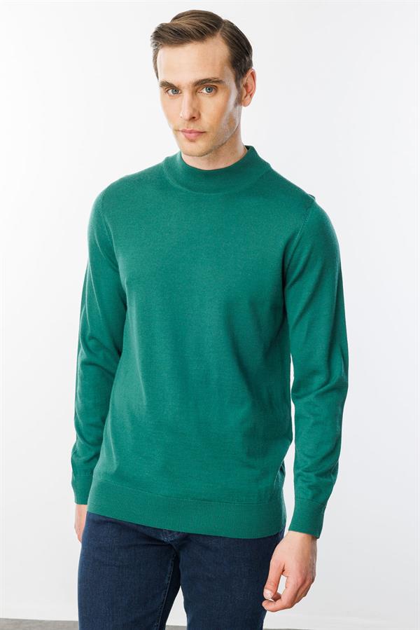 Erkek Basic Yarım Balıkçı İnce Triko Kazak Ö.Başı