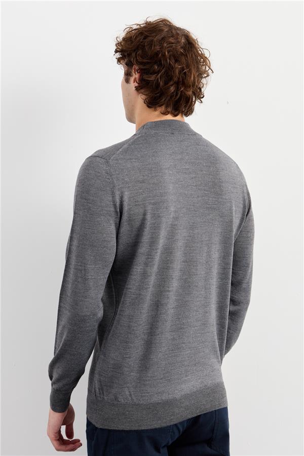 Мужской базовый свитер с имитацией водолазки КОПЧЕНЫЙ
