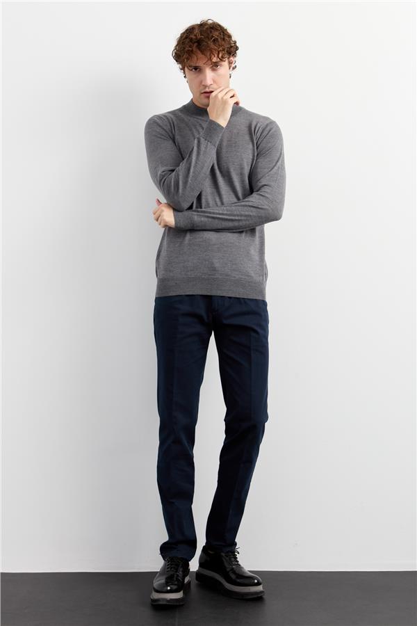 Мужской базовый свитер с имитацией водолазки КОПЧЕНЫЙ