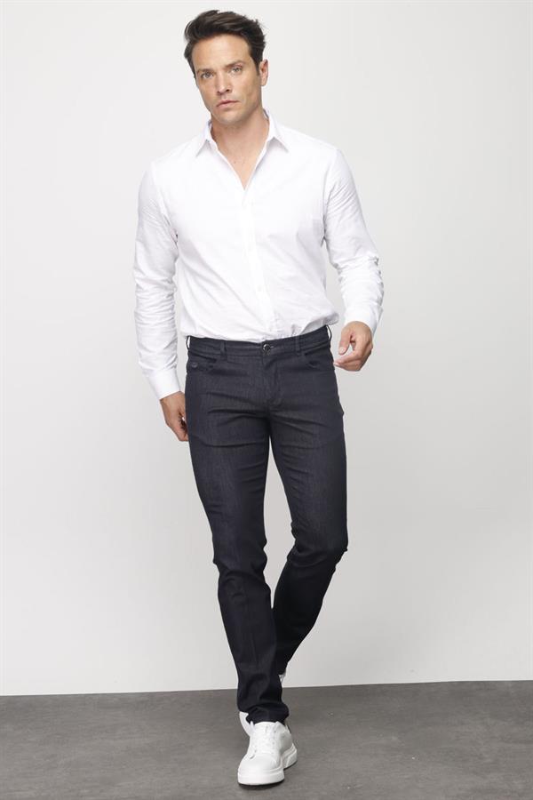 Мужские хлопчатобумажные брюки на резинке с 5 карманами черные