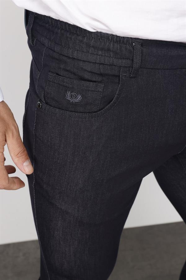 Мужские хлопчатобумажные брюки на резинке с 5 карманами черные