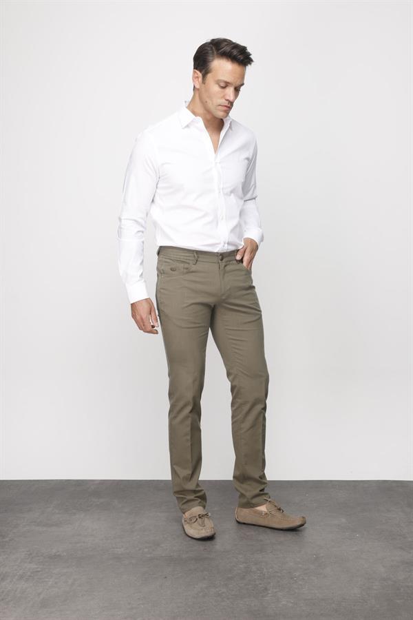 Мужские хлопчатобумажные брюки на резинке с 5 карманами хаки