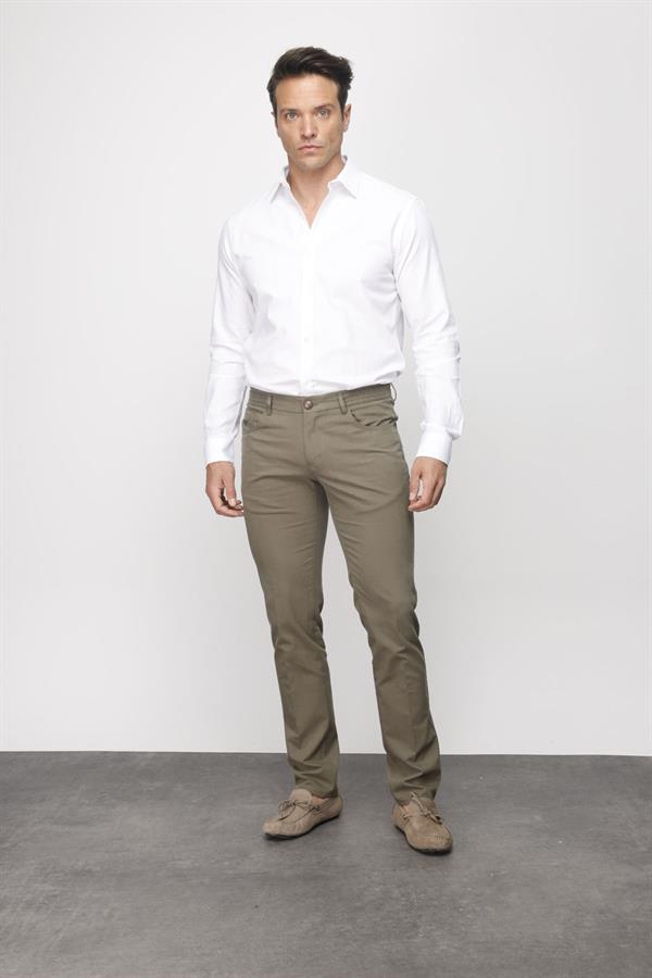 Мужские хлопчатобумажные брюки на резинке с 5 карманами хаки