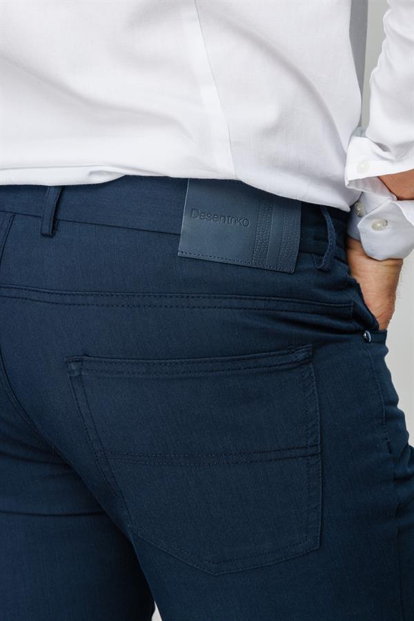 Мужские хлопчатобумажные брюки на резинке с 5 карманами темно синие