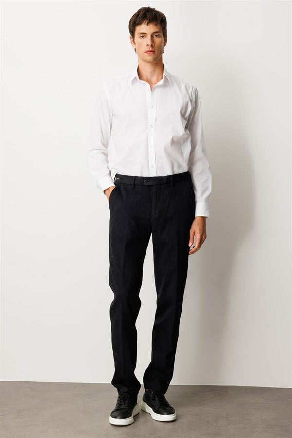 Erkek Beli Lastikli Yan Cepli Koton Pantolon Lacivert