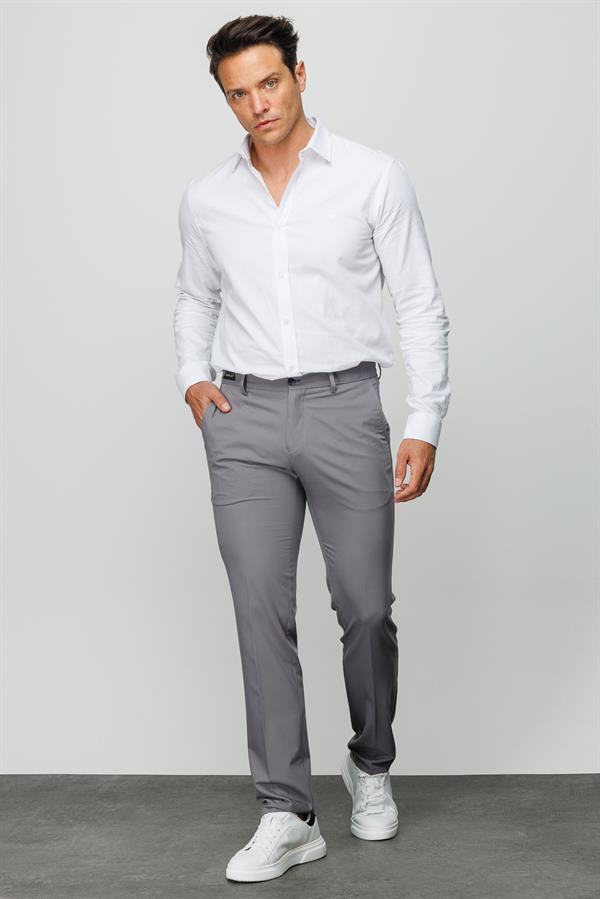 Мужские хлопчатобумажные брюки на резинке с карманом сбоку антрацитовые