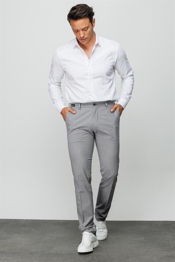 Мужские хлопчатобумажные брюки на резинке с карманом сбоку серые