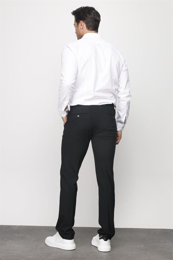 Мужские хлопчатобумажные брюки на резинке с карманом сбоку темно черные