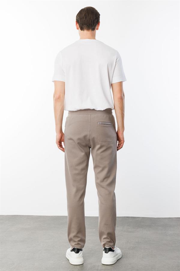 Erkek Cebi Kapitone Eşofman Altı Vizon