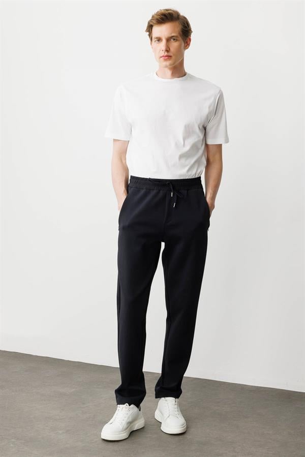 Erkek Cep Yanı Kumaş Eşofman Altı K.Lacivert