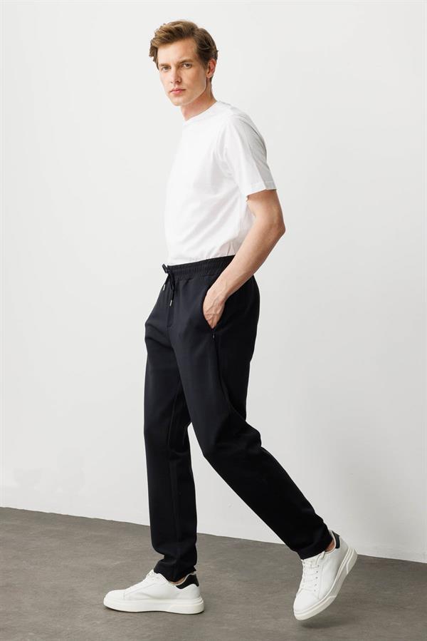 Erkek Cep Yanı Kumaş Eşofman Altı K.Lacivert