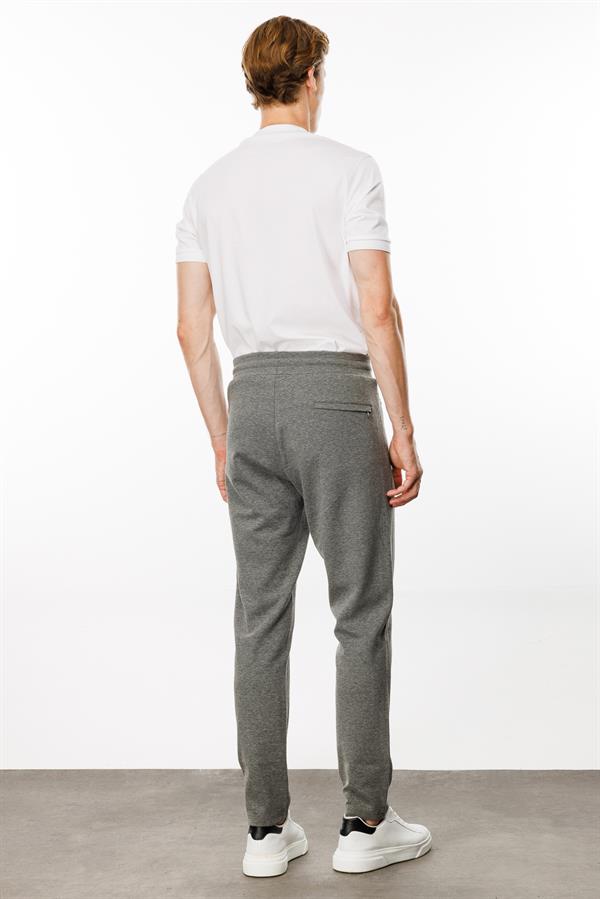 Erkek Cepleri Fermuarlı Eşofman Altı Antra/Melanj