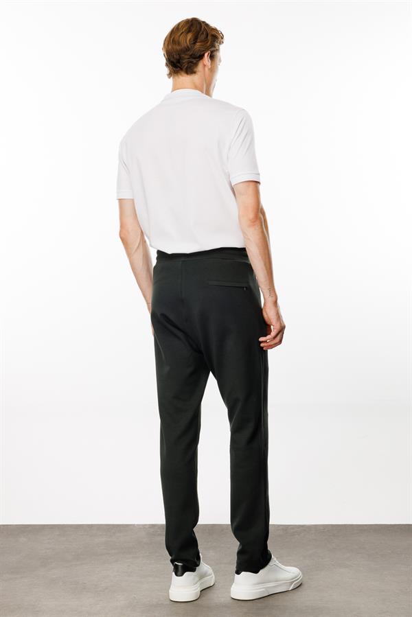 Erkek Cepleri Fermuarlı Eşofman Altı Haki