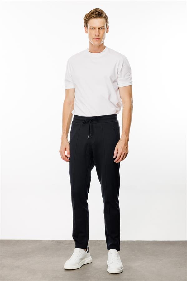 Erkek Cepleri Fermuarlı Eşofman Altı Lacivert