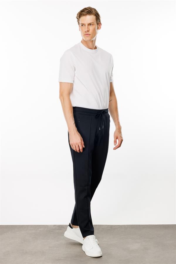 Erkek Cepleri Fermuarlı Eşofman Altı Lacivert