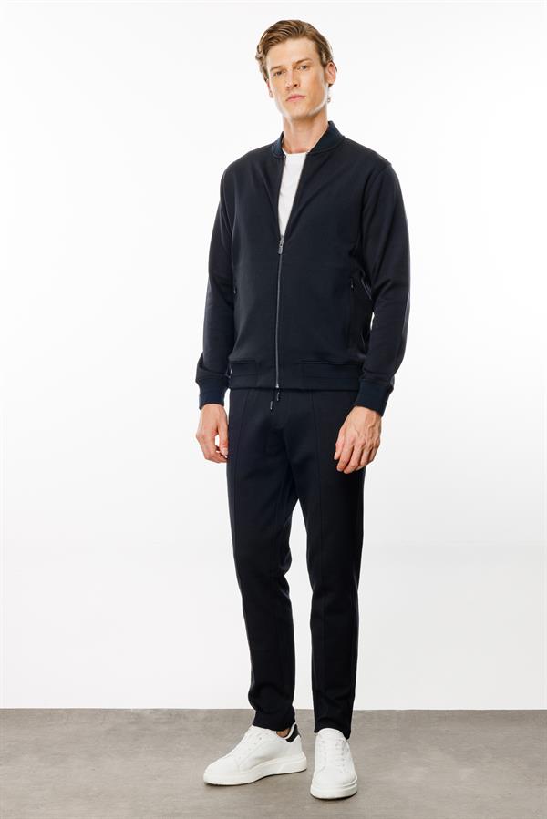 Erkek Cepleri Fermuarlı Eşofman Üstü Lacivert