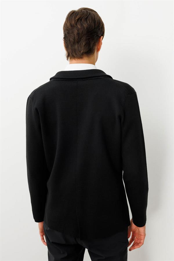 Erkek Cepli Blazer Ceket Siyah