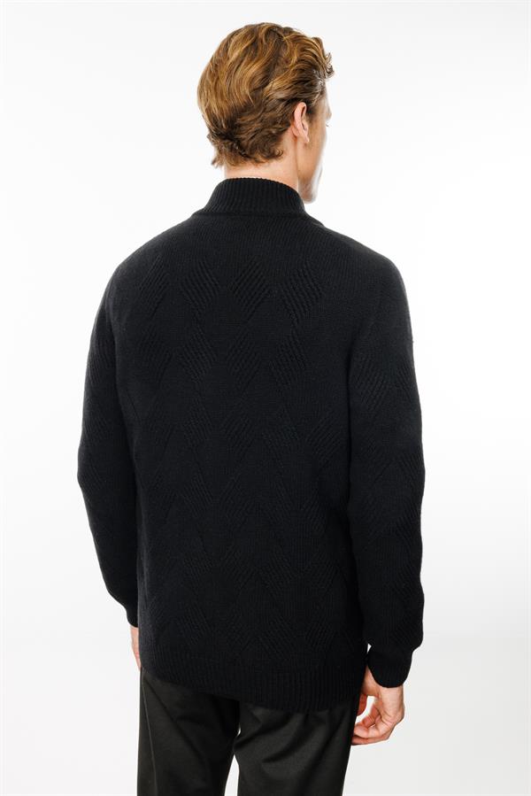 Мужская шерстяная куртка с рисунком Черный