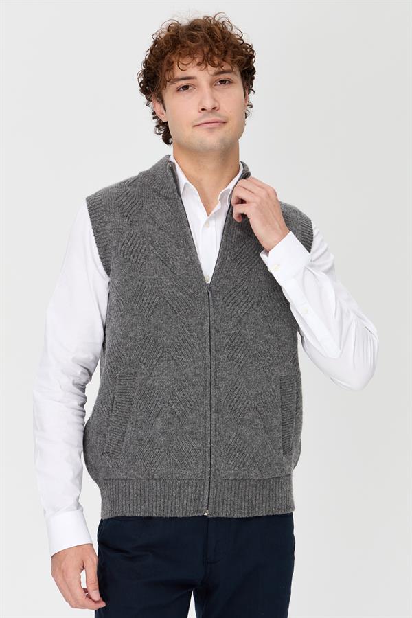 Мужской шерстяной жилет с рисунком Копченый